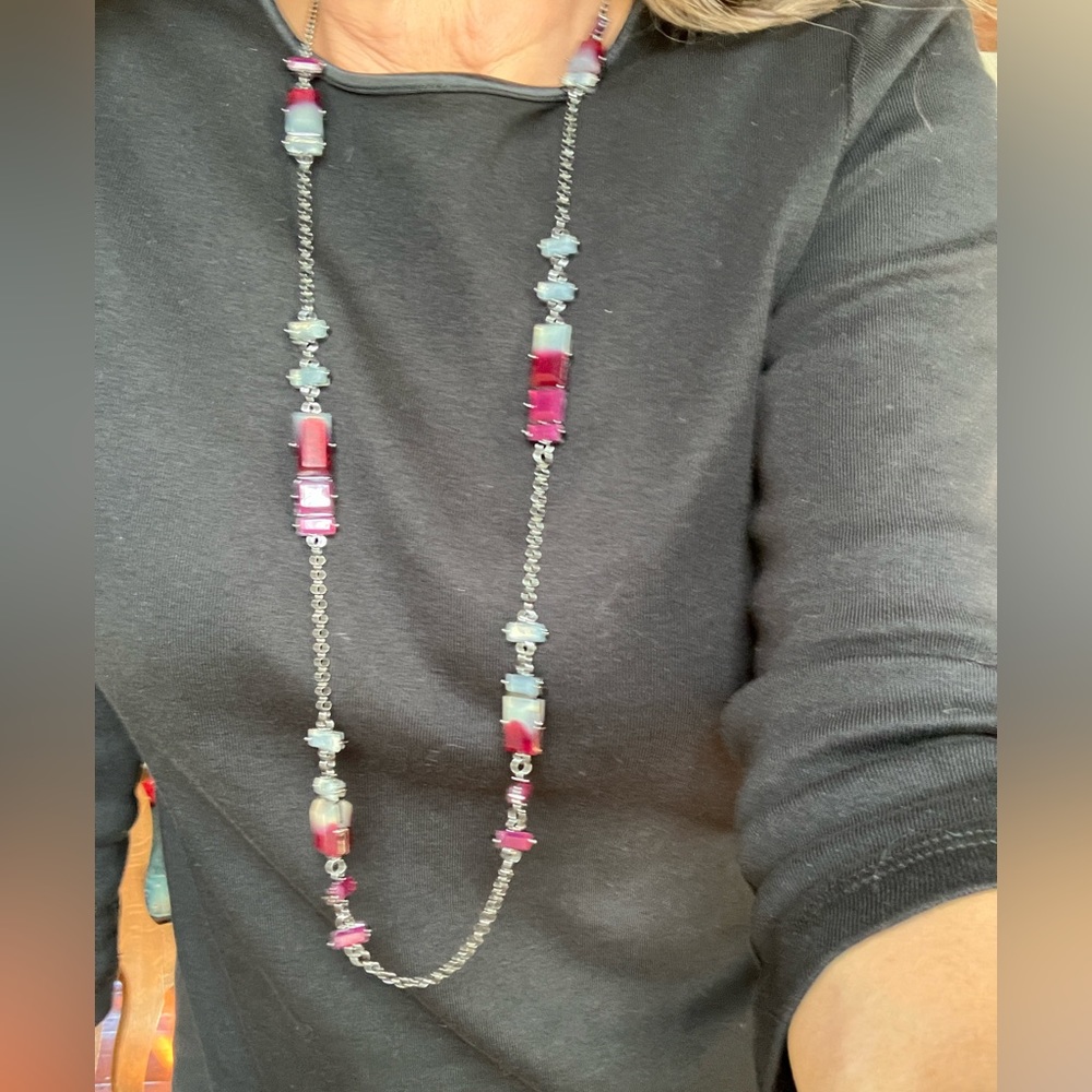 Unique Retro Victorian Steam Punk Art Deco Gunmetal Purple Long 37.5”